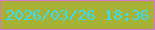 文字の大きさ：2、枠の色：d875c8、背景の色：a6b235、文字の色：38dcf3 無料ブログパーツのブログ時計