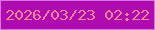 文字の大きさ：5、枠の色：d875ec、背景の色：ae0caf、文字の色：ed849c 無料ブログパーツのブログ時計