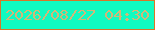 文字の大きさ：4、枠の色：d87628、背景の色：10fbc1、文字の色：d2b778 無料ブログパーツのブログ時計