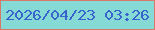 文字の大きさ：4、枠の色：d87969、背景の色：85dad6、文字の色：3864cb 無料ブログパーツのブログ時計