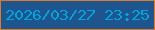文字の大きさ：1、枠の色：d87b2a、背景の色：1e558f、文字の色：04a3dc 無料ブログパーツのブログ時計