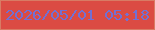 文字の大きさ：2、枠の色：d87b64、背景の色：db4b43、文字の色：7270d3 無料ブログパーツのブログ時計