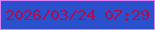 文字の大きさ：5、枠の色：d881ff、背景の色：2a50cb、文字の色：a90d54 無料ブログパーツのブログ時計