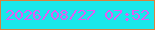 文字の大きさ：4、枠の色：d8823d、背景の色：19e7eb、文字の色：e25cf3 無料ブログパーツのブログ時計