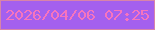文字の大きさ：3、枠の色：d884a9、背景の色：a460ee、文字の色：f774be 無料ブログパーツのブログ時計