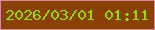 文字の大きさ：3、枠の色：d8899a、背景の色：8b4104、文字の色：90da0c 無料ブログパーツのブログ時計