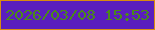 文字の大きさ：1、枠の色：d88c0f、背景の色：5a1ebe、文字の色：4a8a18 無料ブログパーツのブログ時計