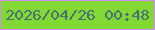 文字の大きさ：1、枠の色：d88df9、背景の色：83d934、文字の色：487173 無料ブログパーツのブログ時計
