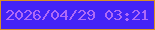 文字の大きさ：5、枠の色：d89024、背景の色：4423f6、文字の色：af6af7 無料ブログパーツのブログ時計