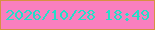 文字の大きさ：1、枠の色：d89041、背景の色：f97fbf、文字の色：24dec8 無料ブログパーツのブログ時計