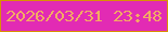 文字の大きさ：2、枠の色：d89104、背景の色：e22bb4、文字の色：f3ab63 無料ブログパーツのブログ時計