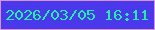 文字の大きさ：3、枠の色：d891e4、背景の色：4a39eb、文字の色：21efaa 無料ブログパーツのブログ時計