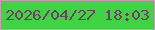 文字の大きさ：2、枠の色：d892be、背景の色：3ed443、文字の色：793a6b 無料ブログパーツのブログ時計