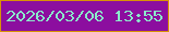 文字の大きさ：5、枠の色：d89306、背景の色：8c0e9f、文字の色：8aeaca 無料ブログパーツのブログ時計