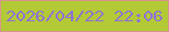文字の大きさ：2、枠の色：d8968c、背景の色：b3ca36、文字の色：8f70d8 無料ブログパーツのブログ時計