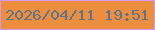 文字の大きさ：2、枠の色：d898f1、背景の色：eb8f3e、文字の色：5f738a 無料ブログパーツのブログ時計
