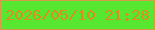 文字の大きさ：2、枠の色：d89a46、背景の色：58e730、文字の色：da8f1b 無料ブログパーツのブログ時計