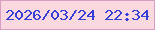 文字の大きさ：5、枠の色：d89dc3、背景の色：f9d8e0、文字の色：353fd7 無料ブログパーツのブログ時計