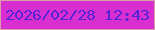 文字の大きさ：1、枠の色：d89ea5、背景の色：da2fd0、文字の色：5823d6 無料ブログパーツのブログ時計