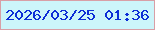 文字の大きさ：1、枠の色：d89fa6、背景の色：ccf5fa、文字の色：0d2ed6 無料ブログパーツのブログ時計