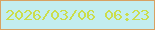文字の大きさ：3、枠の色：d8a162、背景の色：c3edef、文字の色：cbdd4b 無料ブログパーツのブログ時計