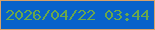 文字の大きさ：4、枠の色：d8a16a、背景の色：0862ca、文字の色：69a74c 無料ブログパーツのブログ時計