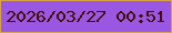 文字の大きさ：1、枠の色：d8a441、背景の色：9a57e1、文字の色：440d06 無料ブログパーツのブログ時計