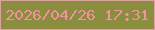 文字の大きさ：4、枠の色：d8a49d、背景の色：8b8d3f、文字の色：f1929f 無料ブログパーツのブログ時計