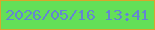 文字の大きさ：2、枠の色：d8a62c、背景の色：64df58、文字の色：6485d1 無料ブログパーツのブログ時計
