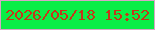 文字の大きさ：1、枠の色：d8a6c6、背景の色：0aee46、文字の色：c53619 無料ブログパーツのブログ時計