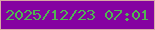 文字の大きさ：3、枠の色：d8a7a6、背景の色：8502a1、文字の色：51b652 無料ブログパーツのブログ時計