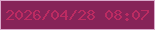 文字の大きさ：4、枠の色：d8a8ca、背景の色：862358、文字の色：bc2b62 無料ブログパーツのブログ時計