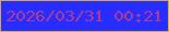 文字の大きさ：5、枠の色：d8a943、背景の色：262dfe、文字の色：ad3a94 無料ブログパーツのブログ時計