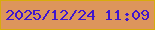 文字の大きさ：5、枠の色：d8ab0c、背景の色：dd955c、文字の色：4015ce 無料ブログパーツのブログ時計