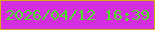 文字の大きさ：5、枠の色：d8ac14、背景の色：d52de0、文字の色：4ce225 無料ブログパーツのブログ時計