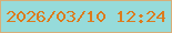 文字の大きさ：3、枠の色：d8ae78、背景の色：96dbda、文字の色：dc7b1d 無料ブログパーツのブログ時計