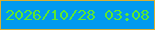 文字の大きさ：4、枠の色：d8af34、背景の色：019aef、文字の色：5ae831 無料ブログパーツのブログ時計