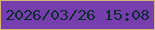 文字の大きさ：4、枠の色：d8b175、背景の色：773eae、文字の色：0e2d2f 無料ブログパーツのブログ時計