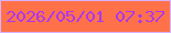 文字の大きさ：2、枠の色：d8b2fe、背景の色：fe7149、文字の色：ae37ee 無料ブログパーツのブログ時計