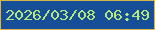 文字の大きさ：3、枠の色：d8b44d、背景の色：164e98、文字の色：b5e87c 無料ブログパーツのブログ時計