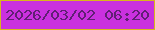 文字の大きさ：4、枠の色：d8b71c、背景の色：ca31df、文字の色：601f74 無料ブログパーツのブログ時計