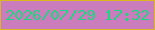 文字の大きさ：3、枠の色：d8b721、背景の色：cb7cbd、文字の色：1ed680 無料ブログパーツのブログ時計
