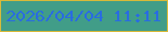 文字の大きさ：5、枠の色：d8ba39、背景の色：419d88、文字の色：296ce1 無料ブログパーツのブログ時計