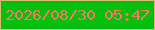文字の大きさ：5、枠の色：d8ba78、背景の色：04be0e、文字の色：f97b66 無料ブログパーツのブログ時計