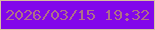 文字の大きさ：2、枠の色：d8bda0、背景の色：8207ea、文字の色：af6f89 無料ブログパーツのブログ時計