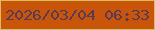 文字の大きさ：1、枠の色：d8be5c、背景の色：c85509、文字の色：583a56 無料ブログパーツのブログ時計