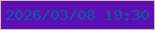 文字の大きさ：4、枠の色：d8beb1、背景の色：5d0fb6、文字の色：105aa4 無料ブログパーツのブログ時計
