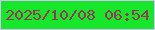 文字の大きさ：3、枠の色：d8befc、背景の色：17e72b、文字の色：953854 無料ブログパーツのブログ時計