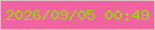 文字の大きさ：1、枠の色：d8c5bb、背景の色：ef64a0、文字の色：97d608 無料ブログパーツのブログ時計