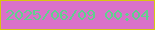 文字の大きさ：2、枠の色：d8c610、背景の色：da71c9、文字の色：61d08e 無料ブログパーツのブログ時計